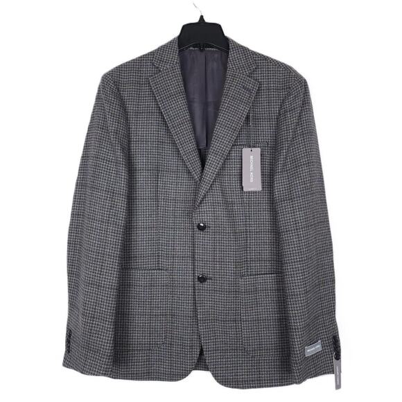 Michael Kors Other - Michael Kors Men's Classic-Fit Wool Sport Coat Grey Tan Houndstooth 38R NWT